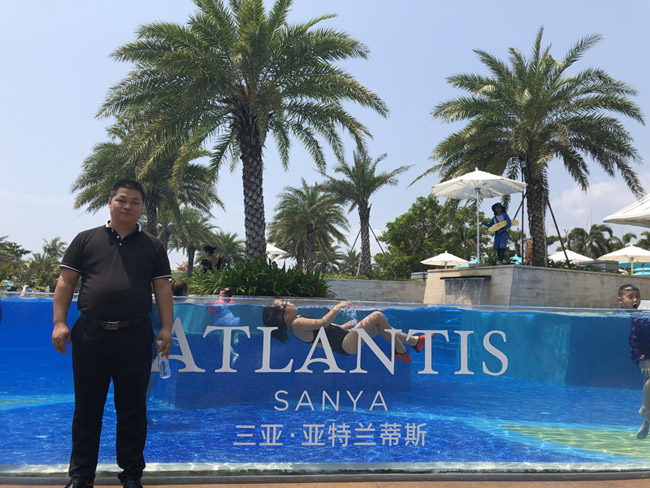 三亞海棠灣亞特蘭蒂斯酒店亞克力無(wú)邊界泳池一，瑞地格樂(lè)亞克力游泳池
